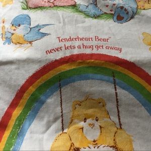 80s Care Bear full size bedding flat sheet retro